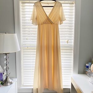 PinkBlush Maternity Cream Maxi Dress Medium